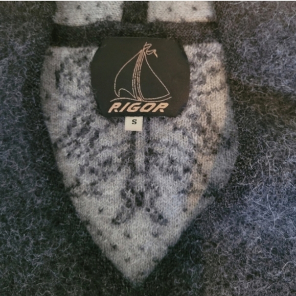 RIGOR Thick Knit 100% Baby Alpaca Unique Cozy V-Neck Longsleeved Sweater, Size S - Picture 3 of 9